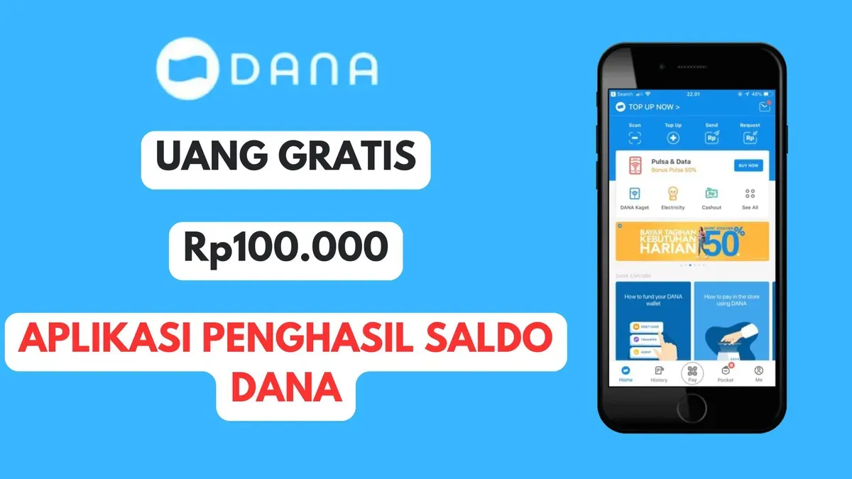 Klaim uang gratis hingga Rp100.000 yang cairnya dari aplikasi penghasil saldo DANA. (Sumber: Poskota/Herdyan Anugrah Triguna)