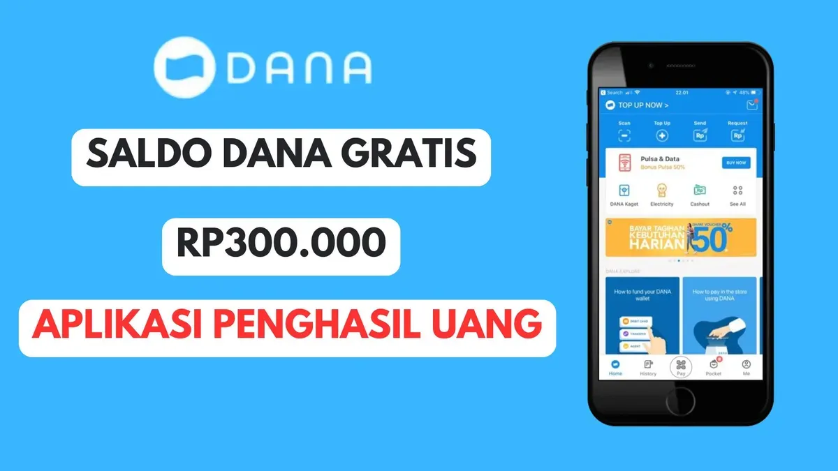 Klaim saldo DANA gratis hingga Rp300.000 dari apk penghasil uang sekarang (Sumber: Poskota/Herdyan Anugrah Triguna)