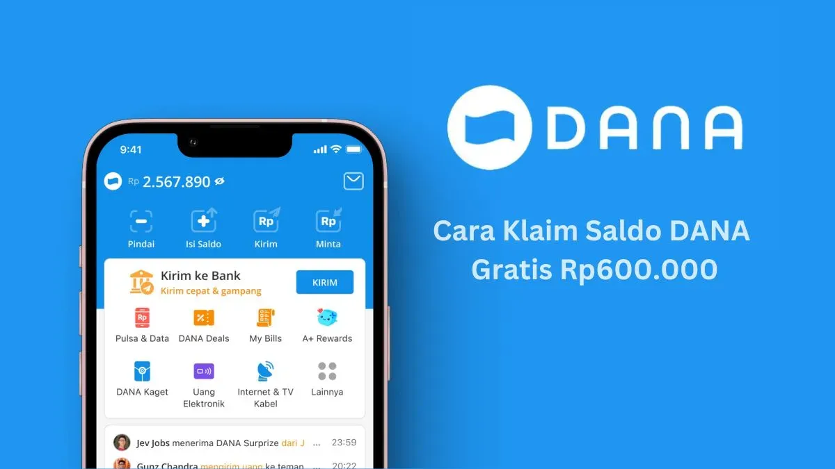 Cara klaim saldo DANA gratis Rp600.000 pakai aplikasi di Hp. (Sumber: Poskota/Faiz)