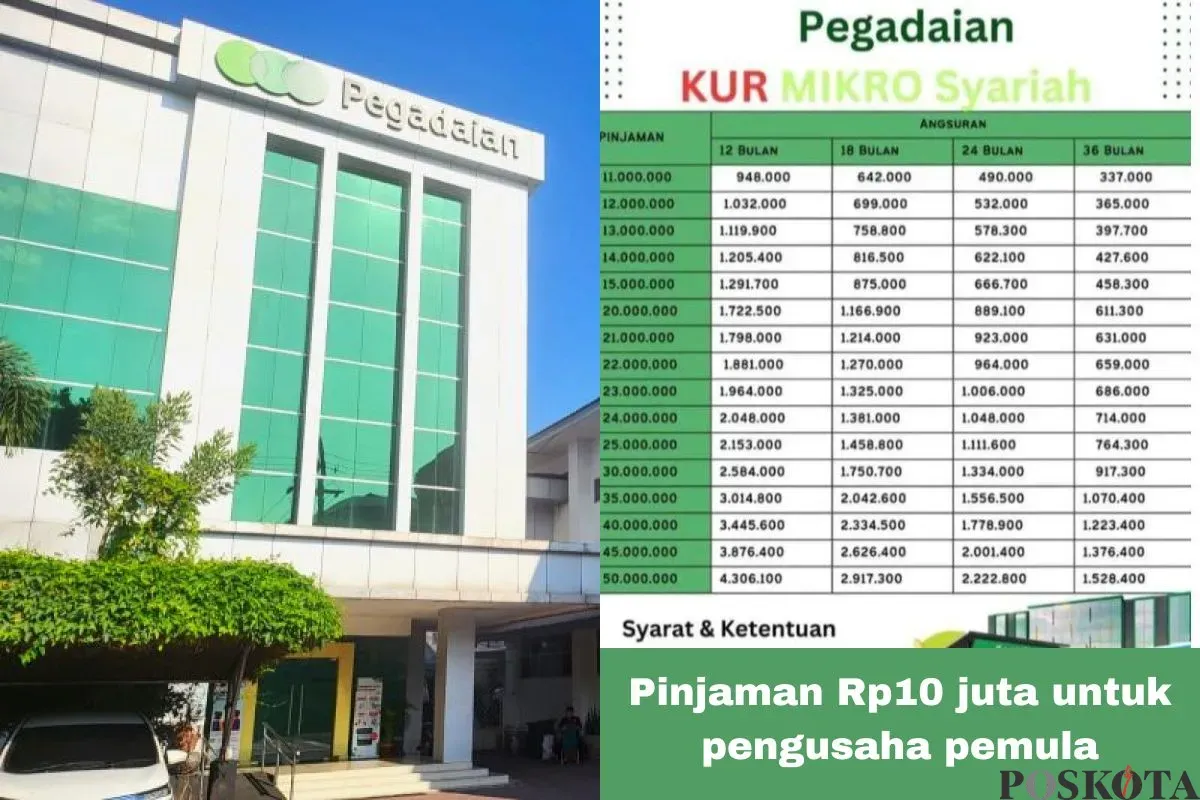 Tabel angsuran KUR Pegadaian Syariah 2025. (Sumber: Poskota/Arip Apandi)