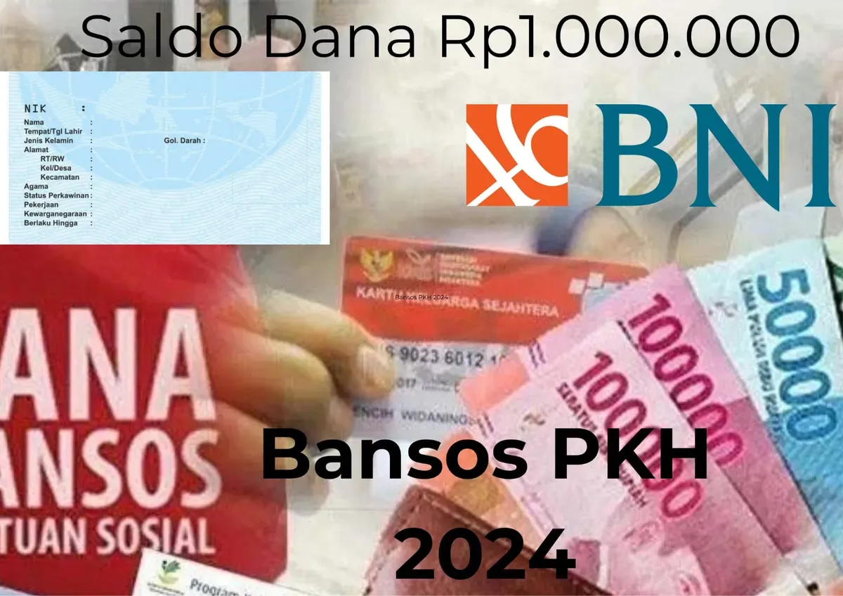 NIK KTP atas kepemilikan nama Anda mendapat saldo dana Rp1.000.000 dari subsidi bansos PKH validasi by system 2024 via Rekening BNI. (Sumber: Poskota/Gabriel Omar Batistuta)