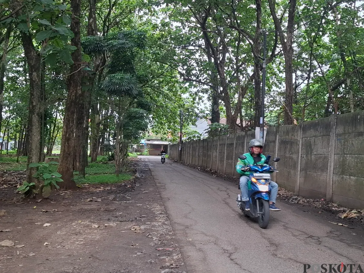 Suasana di Jalan Makam Parakan yang terletak di Cinangka, Sawangan, Kota Depok, Kamis (6/2). (Sumber: Poskota/Angga Pahlevi)