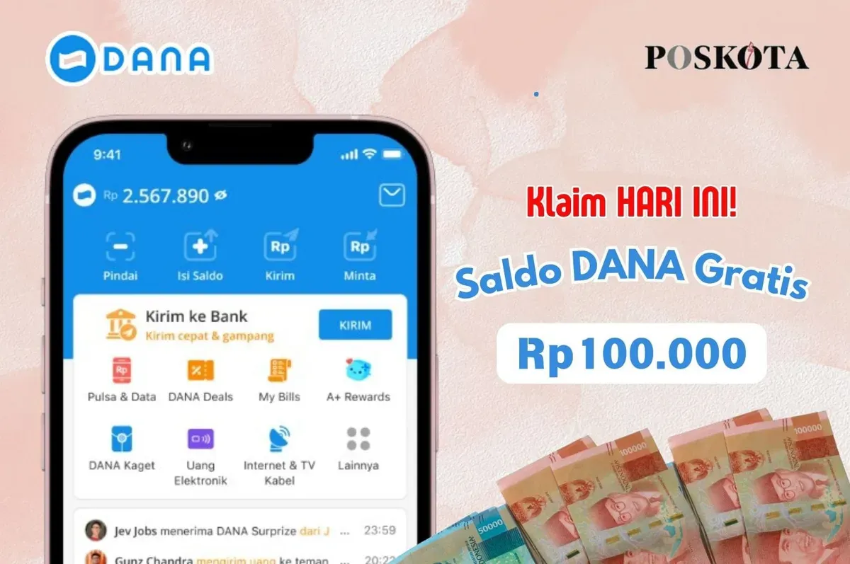 Klaim sekarang juga saldo DANA gratis dari Link DANA Kaget hari ini, Jumat, 7 Februari 2025. (Sumber: Poskota/Iko Sara Hosa)