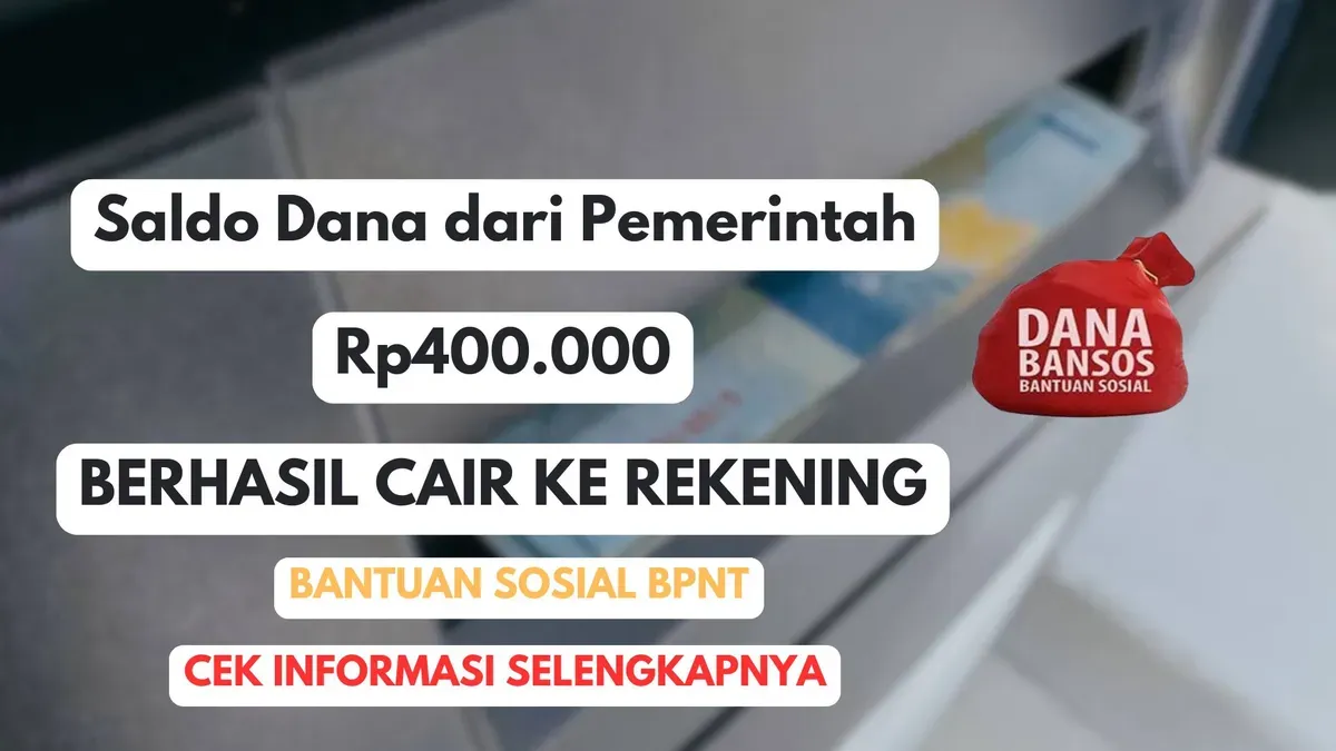 Selamat! Cair Rp400.000 saldo dana ke rekening Anda dari bantuan sosial BPNT. Cek di sini informasinya! (Sumber: Poskota/Herdyan Anugrah Triguna)