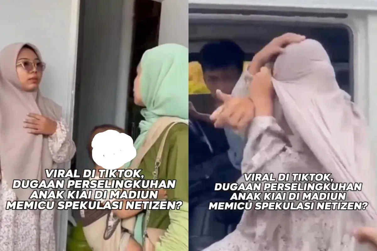 Momen istri sah melabrak selingkuhan suaminya di Madiun, Jawa Timur. (Sumber: Tangkap Layar X/@TukangBedah00)