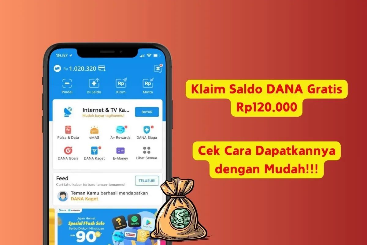 Berikut ini cara klaim saldo DANA gratis Rp120.000 dari link DANA kaget. (Sumber: Poskota/Iko Sara Hosa)