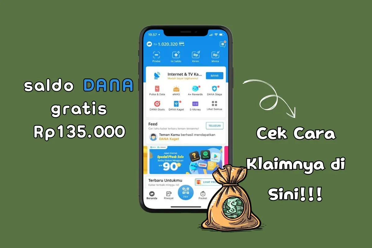 Berikut ini cara klaim saldo DANA gratis Rp135.000 dengan mudah. (Sumber: Poskota/Iko Sara Hosa)