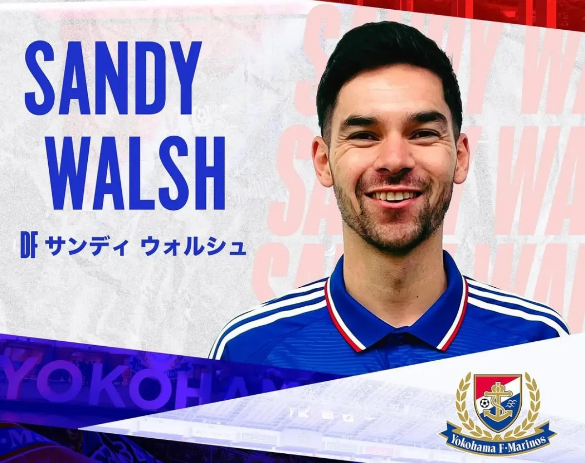 Sandy Walsh diumumkan sebagai pemain baru klub J-League, Yokohama Marinos. (Foto: Instagram/@yokohamaf.marinos)