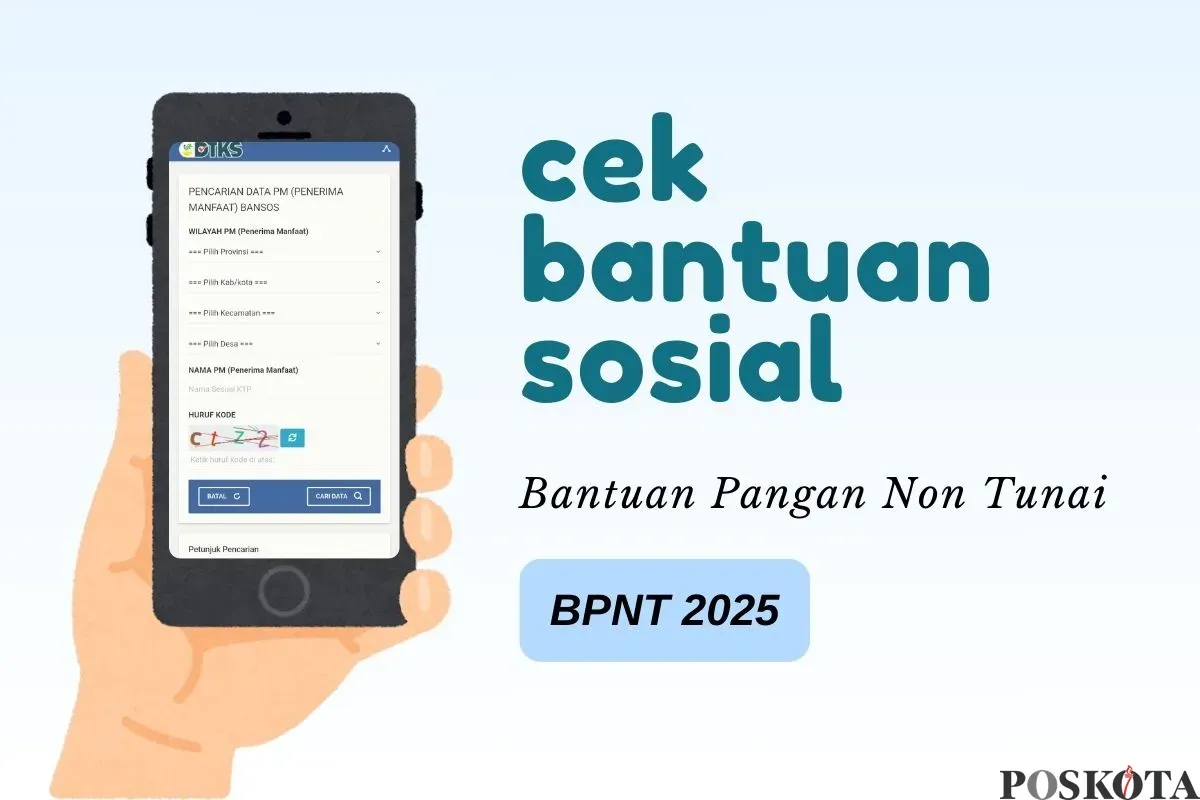 Informasi status pencairan dana bansos BPNT 2025. (Sumber: Poskota/Della Amelia)