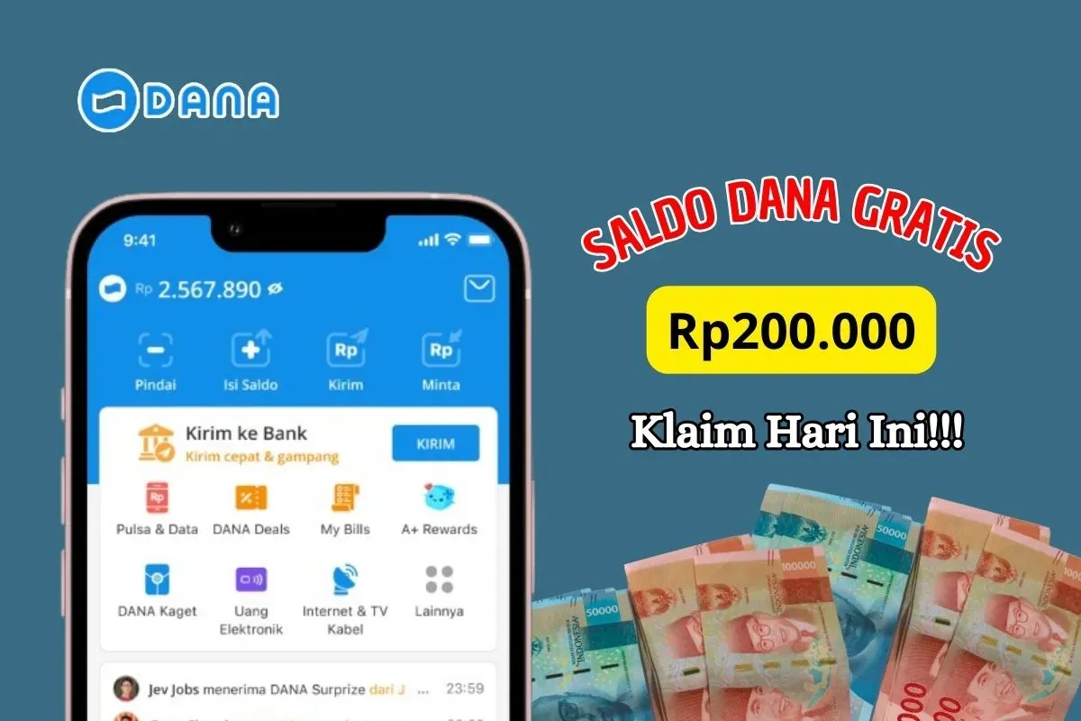 Berikut ini cara klaim saldo DANA gratis Rp200.000 yang akan langsung masuk ke dompet elekronik Anda. (Sumber: Poskota/Iko Sara Hosa)