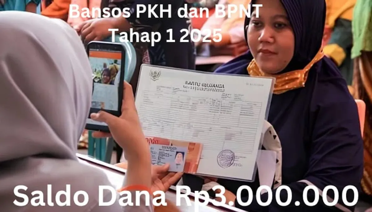 NIK e-KTP dan KK atas nama Anda terpilih terima saldo dana Rp3.000.000 dari subsidi bansos PKH dan BPNT Tahap 1 2025. (Sumber: Poskota/Gabriel Omar Batistuta)
