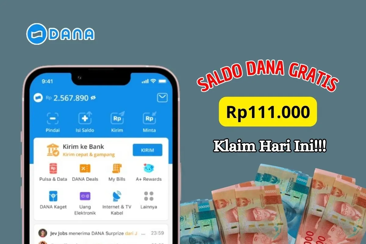 Berikut ini cara untuk klaim saldo DANA gratis Rp111.000 hari ini. (Sumber: Poskota/Iko Sara Hosa)