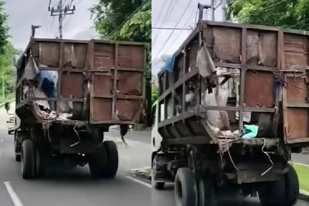 Kondisi truk pengangkut sampah di Kota Bandar Lampung yang dinilai tidak layak beroperasi. (Sumber: Tangkap Layar Instagram/@medsos_rame)