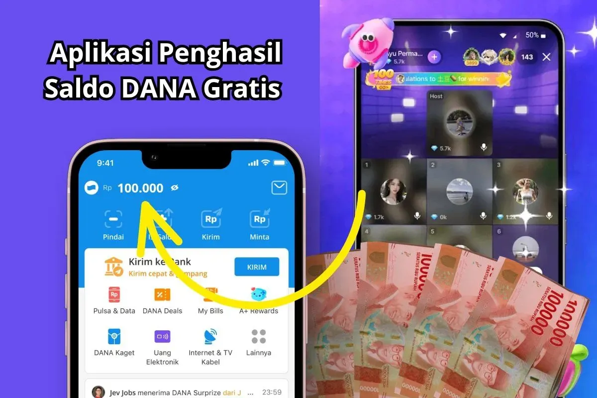 Aplikasi penghasil uang yang bisa dapat saldo DANA gratis Rp100.000. (Sumber: Poskota/Audie Salsabila)