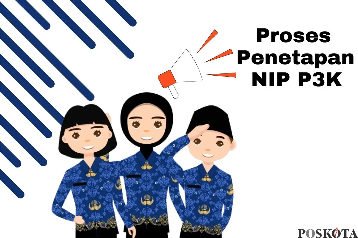 Alur proses penetapan NIP P3K. (Sumber: Poskota/Arip Apandi)