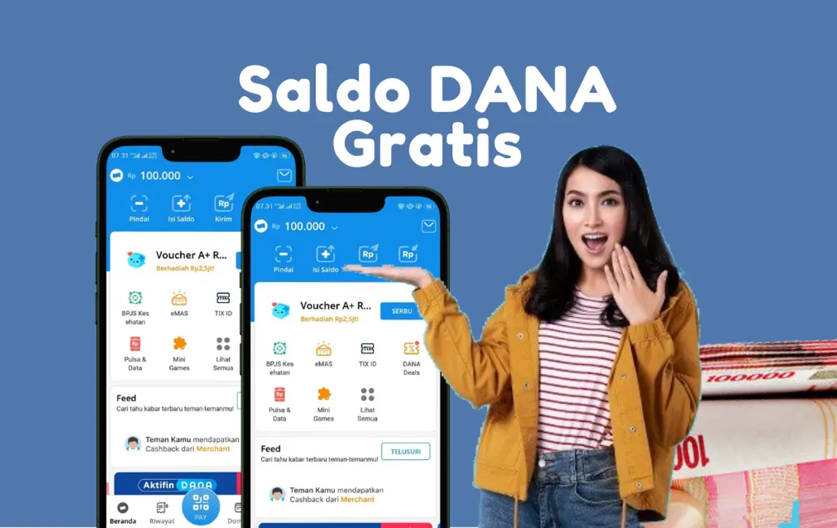 Dapatkan saldo DANA gratis sebesar Rp165.000 ke dompet elektronik. (Sumber: Poskota/Mutia Dheza Cantika)