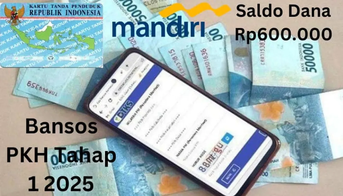 Saldo dana Rp600.000 dari subsidi bansos PKH tahap satu 2025 diterima NIK e-KTP atas kepemilikan nama kamu melalui ATM Bank Mandiri. (Sumber: Poskota/Gabriel Omar Batistuta)