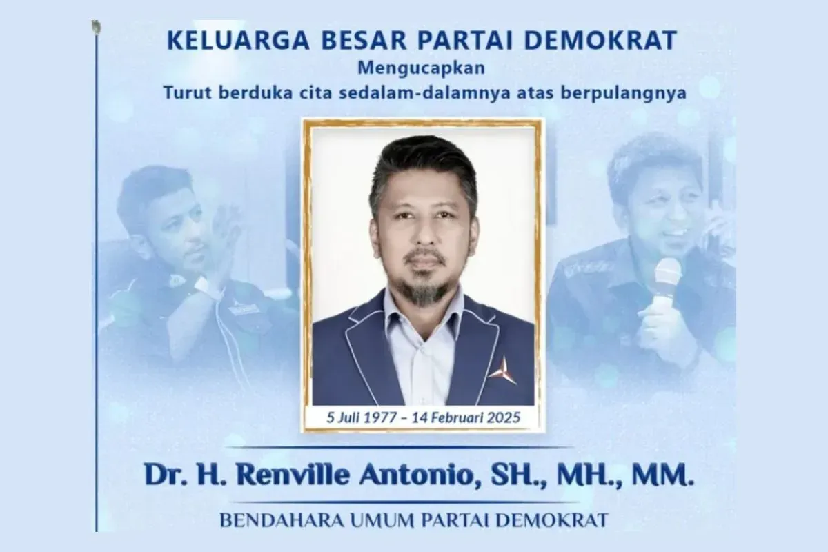 Bendahara Umum Partai Demokrat, Renville Antonio meninggal dunia akibat kecelakaan (Sumber: Instagram/@pdemokrat))