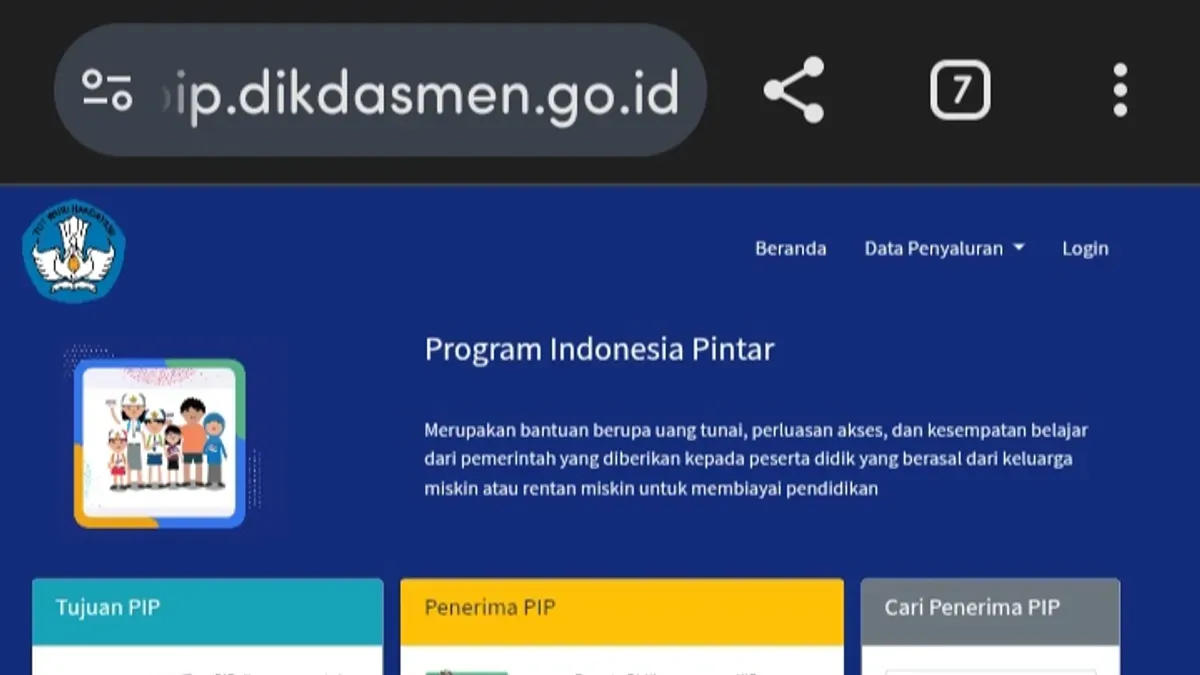 Tampilan baru situs cek penerima bantuan PIP 2025 kini hadir dengan perubahan nama. Cek status bantuan PIP Anda dengan mudah melalui platform (Sumber: Dikdasmen)