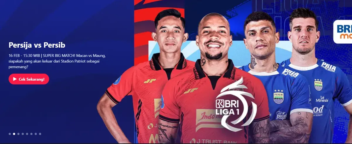 LINK LIVE STREAMING Persija vs Persib BRI Liga 1 Hari Ini 16 Februari 2025 Pukul 15.30 WIB (Sumber: Vidio/Persija vs Persib)