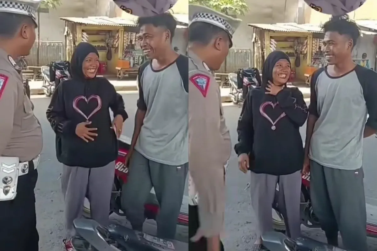 Momen seorang ibu hamil di Subang ngidam ingin ditilang polisi. (Sumber: Tangkap Layar Instagram/@mood.jakarta)