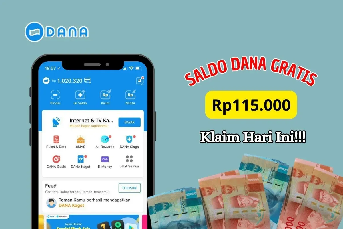 Berikut ini cara klaim saldo DANA gratis Rp115.000 hari ini dengan mudah. (Sumber: Poskota/Iko Sara Hosa)