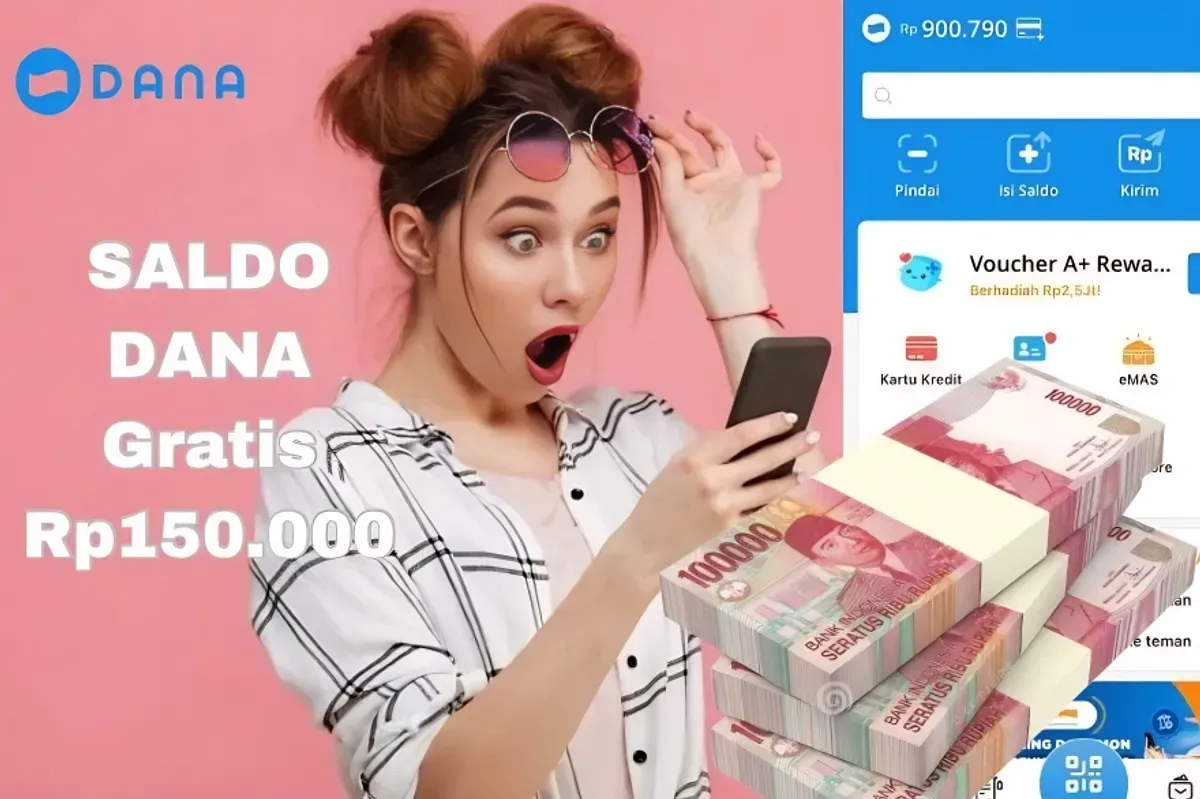 Cara klaim saldo DANA Gratis Rp150.000 via aplikasi penghasil uang terbukti membayar. (Sumber: Poskota/Syania Nurul Lita Baikuni)