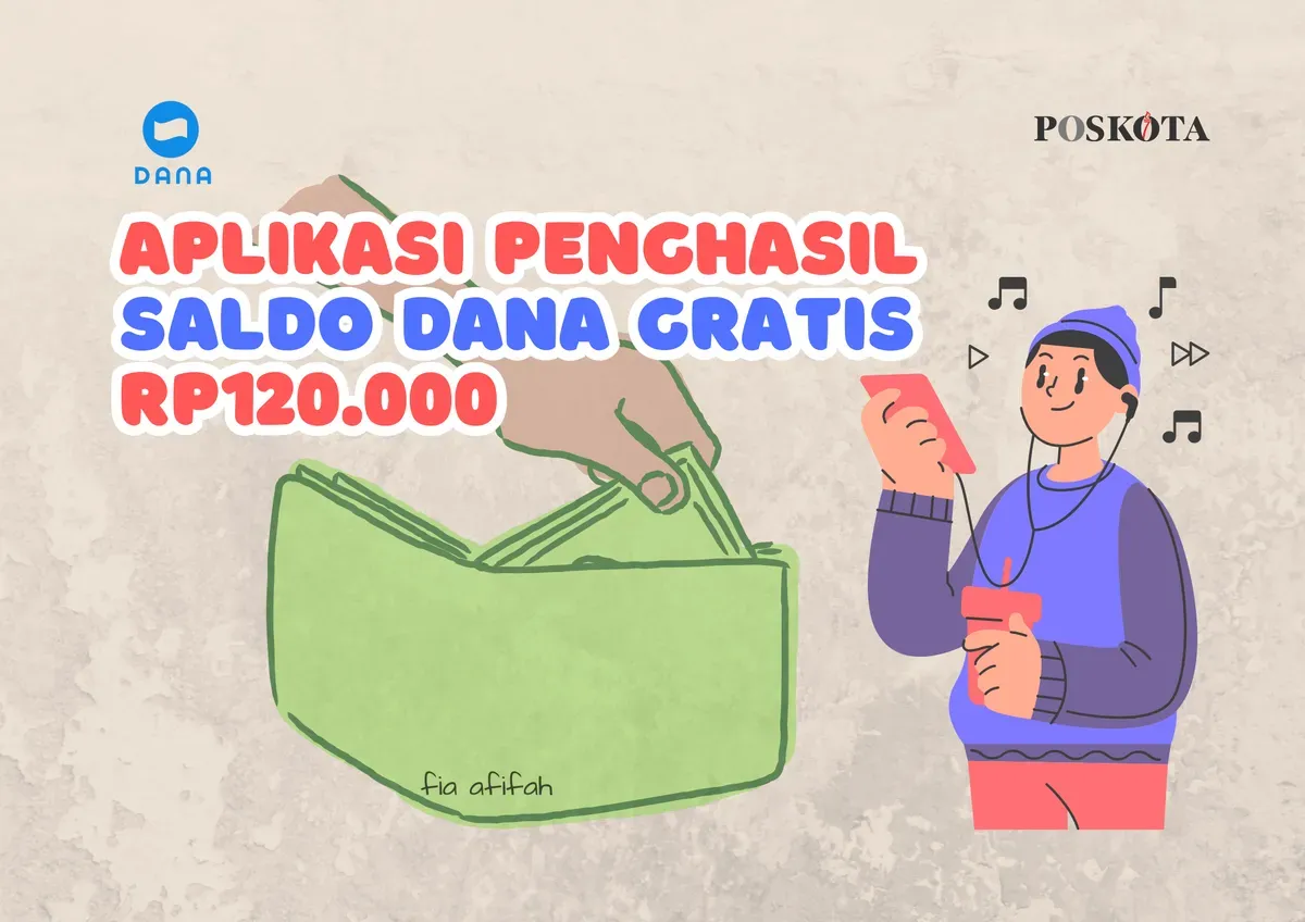 Coba aplikasi penghasil saldo DANA gratis hingga RP120.000 dengan cukup mendengarkan musik. (Sumber: Poskota/Fia Afifah)