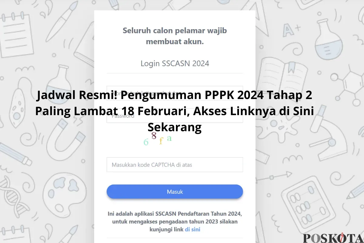 Tangkapan layar laman SSCASN BKN untuk cek hasil seleksi administrasi PPPK 2024 tahap 2. (Sumber: Poskota/Yusuf Sidiq)