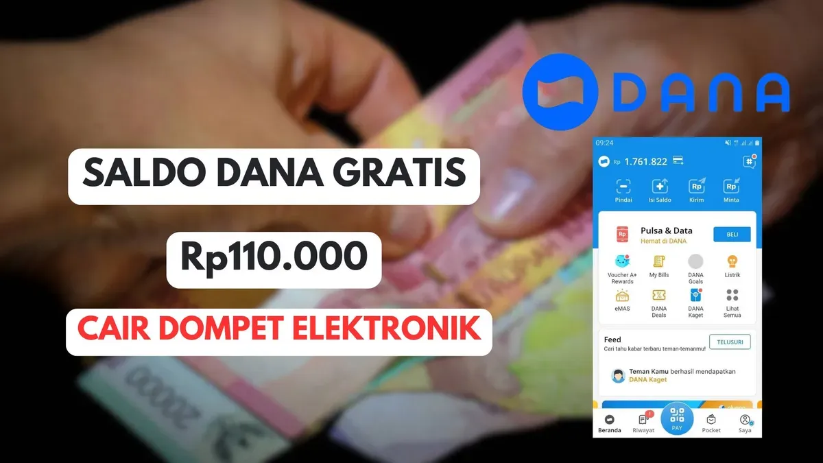 Klaim saldo DANA gratis hingga Rp110.000 sekarang melalui link DANA kaget. Ini caranya (Sumber: Poskota/Herdyan Anugrah Triguna)