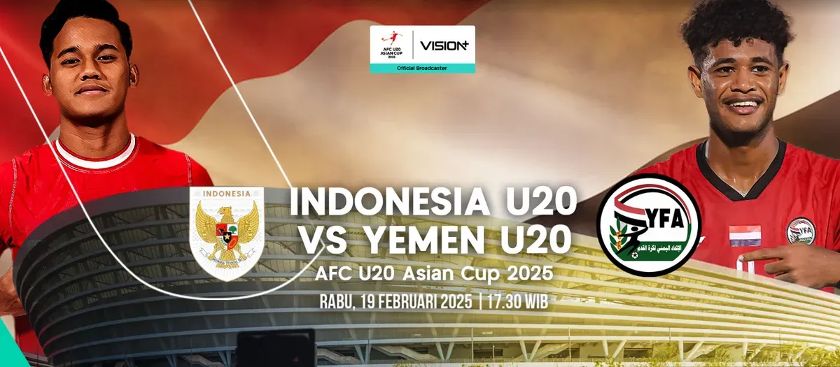 LINK LIVE STREAMING Timnas Indonesia vs Yaman Piala Asia U-20 Hari Ini Kick Off Pukul 18.30 WIB (Sumber: Vision Plus)