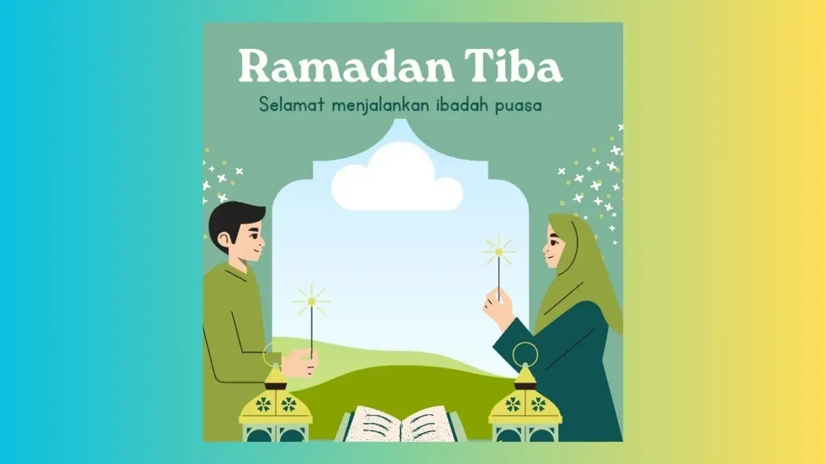 Desain twibbon Ramadan 2025 yang unik dan personal, siap digunakan untuk merayakan bulan penuh berkah. (Sumber: Canva)