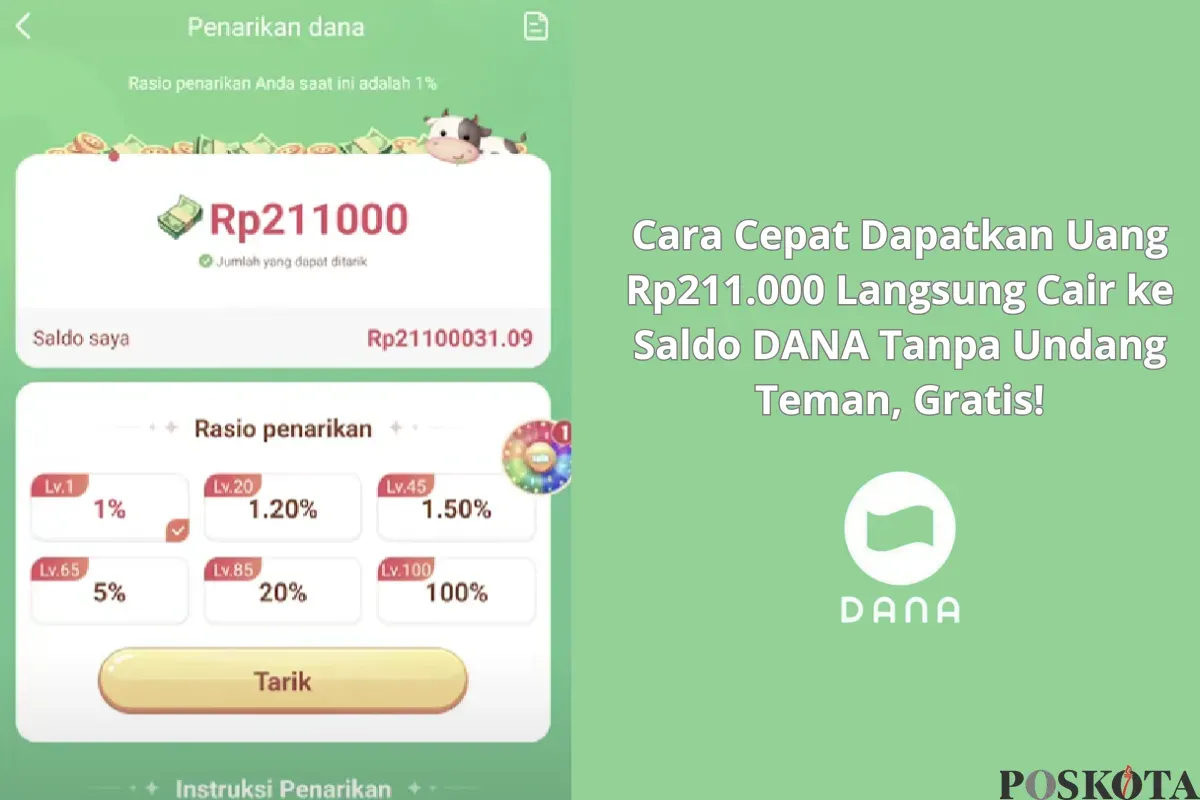 Dapatkan saldo Dana hingga Rp211.000 dalam sehari! Withdraw cepat dan mudah tanpa ribet. Yuk, mulai sekarang! (Sumber: Poskota/Yusuf Sidiq)