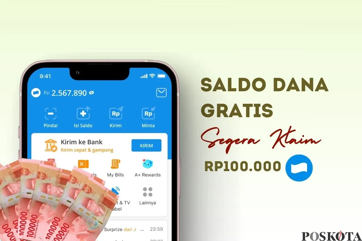 Klaim saldo DANA gratis Rp100.000. (Sumber: Poskota/Della Amelia)