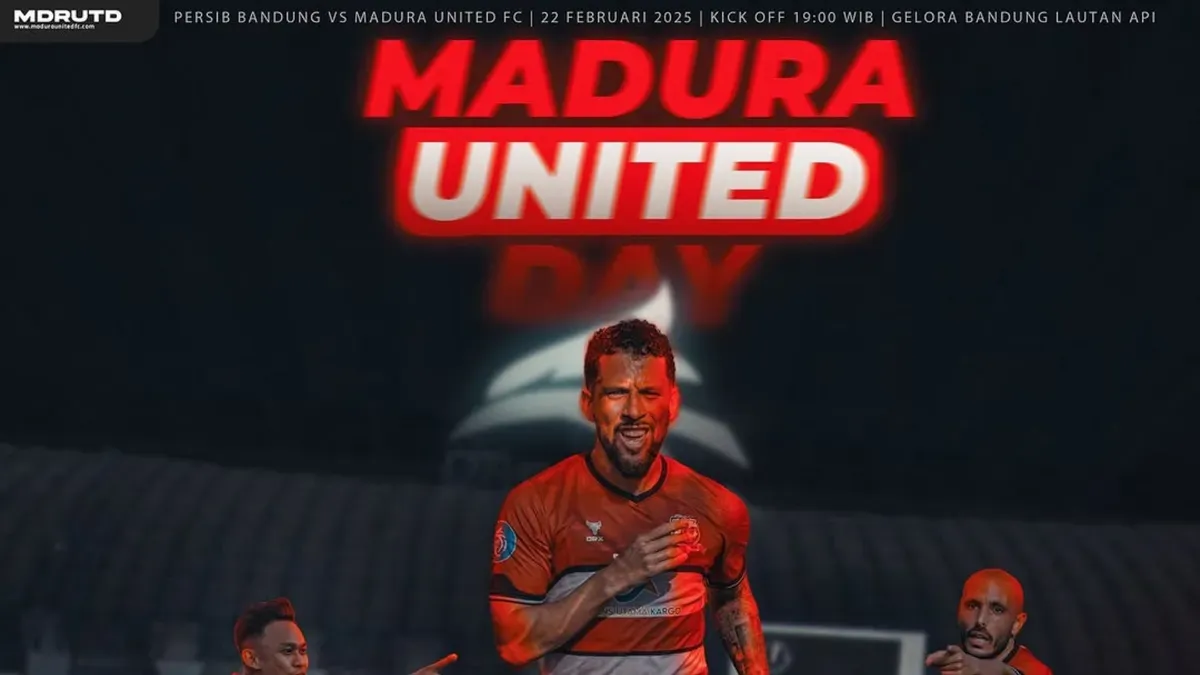 Persib Bandung dan Madura United akan berjumpa pada pekan 24 BRI Liga 1 2024/2025 hari ini, kick-off pukul 19.00 WIB. (Sumber: Instagram @maduraunitedf.c)