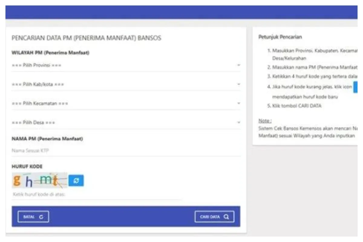 Daftar penerima bansos melalui DTKS. (Sumber: DTKS)