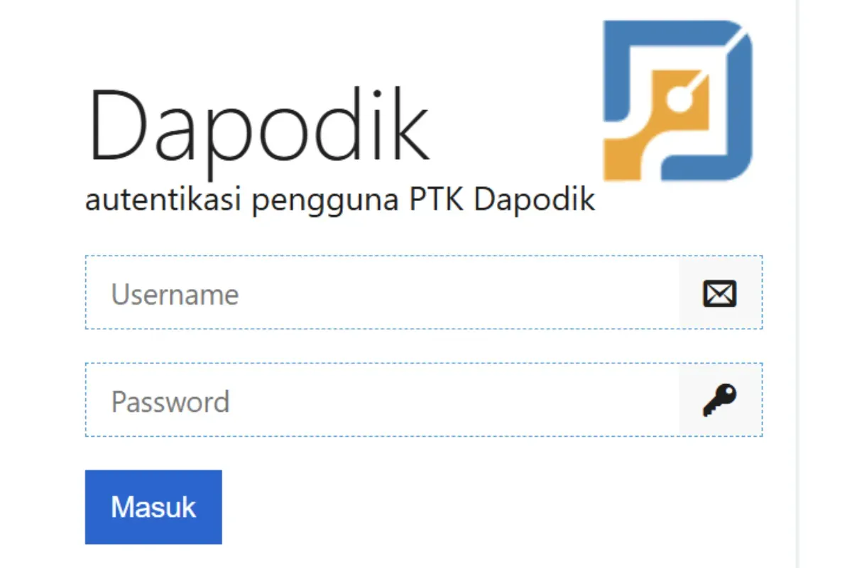 Tampilan laman login PTK Datadik SSO untuk akses Info GTK. (Sumber: sso.datadik.kemdikbud.go.id)