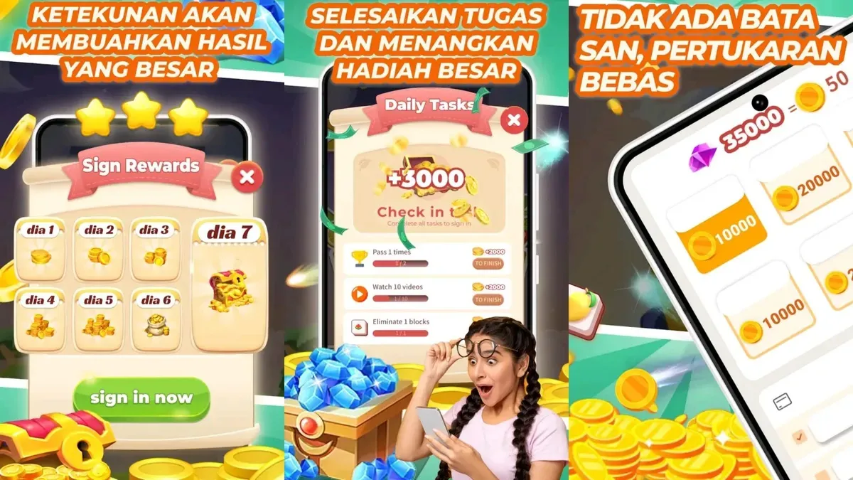 Ilustrasi aplikasi penghasil uang Fruit Match yang memberikan bayaran uang gratis. (Sumber: Play Store)