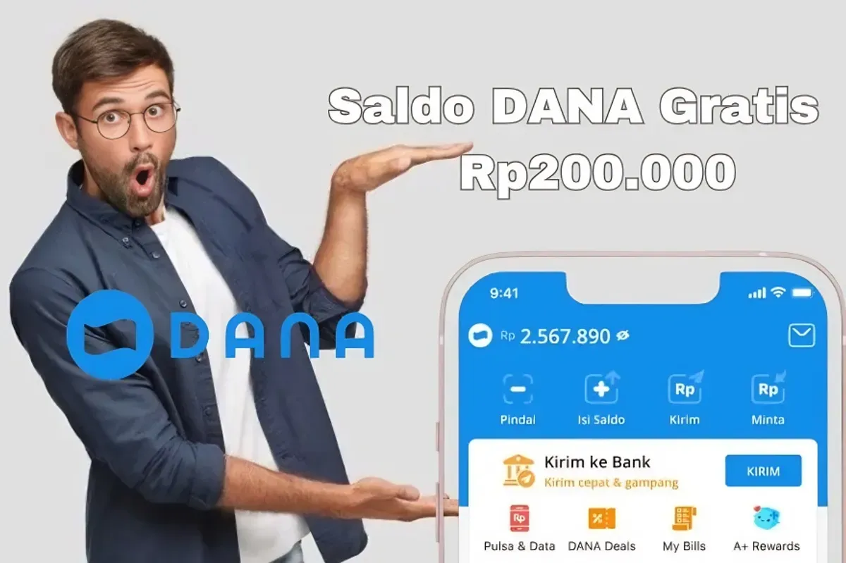 Cara mendapatkan slado DANA Gratis Rp200.000 masuk dompet elektroni cukup gunakan Hp. (Sumber: Poskota/Syania Nurul Lita Baikuni)