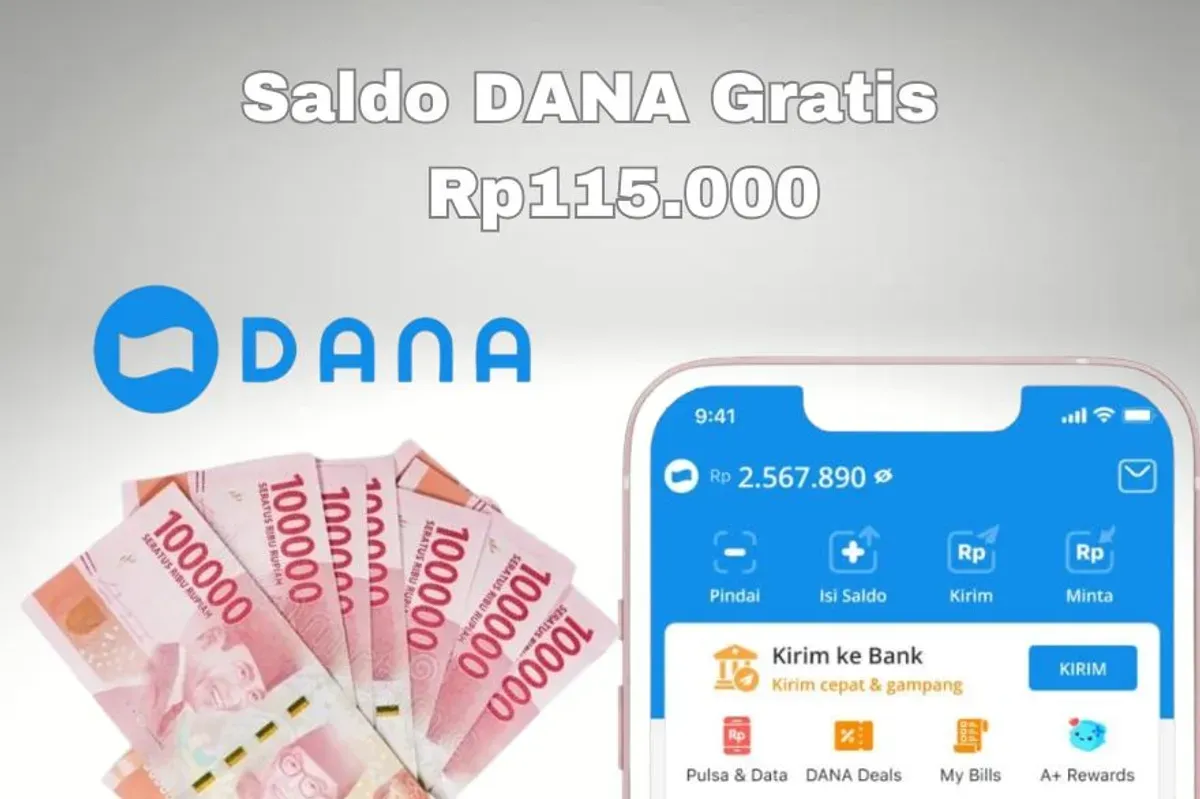 Cara dapatkan saldo DANA Gratis setiap hari masuk dompet elektronik Rp115.000, cek selengkapnya. (Sumber: Poskota/Syania Nurul Lita Baikuni)