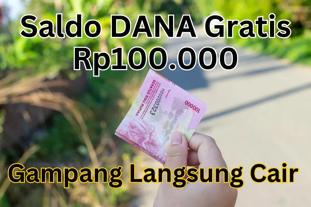 Ilustrasi saldo DANA gratis Rp100.000 yang langsung cair. (Sumber: unsplash/canva)