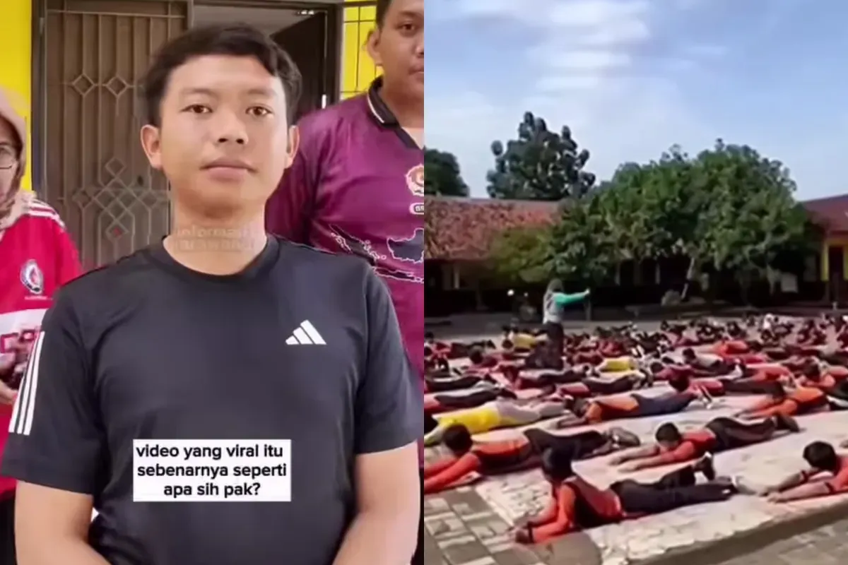 Pihak SDN Pinayungan II, Karawang akhirnya klarifikasi seusai viralnya video para siswa latihan berenang di lapangan sekolah. (Sumber: Tangkap Layar Instagram/@mood.jakarta)