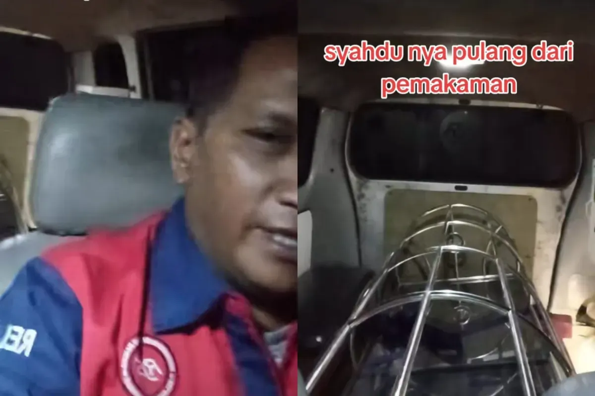 Keranda bergerak sendiri di dalam Ambulans setelah sopir mengantar jenazah. (Sumber: Tangkap Layar TikTok/@zaini.sajaa)