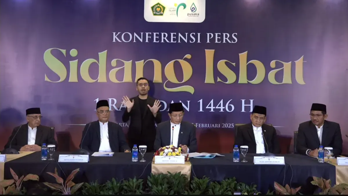 Hasil sidang isbat 1446 H pada Jumat, 28 Februari 2025 (Sumber: YouTube/Kemenag)