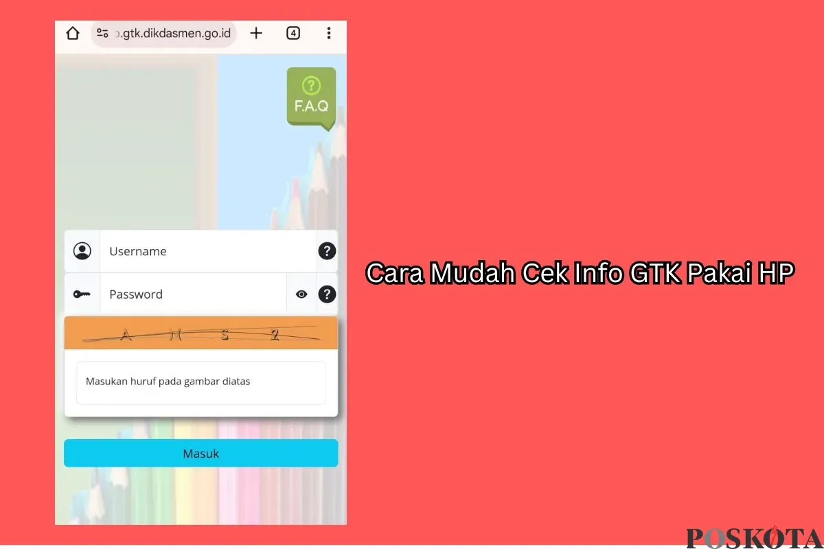 Ilustrasi cek Info GTK menggunakan HP atau ponsel. (Sumber: Poskota/Dzikri)