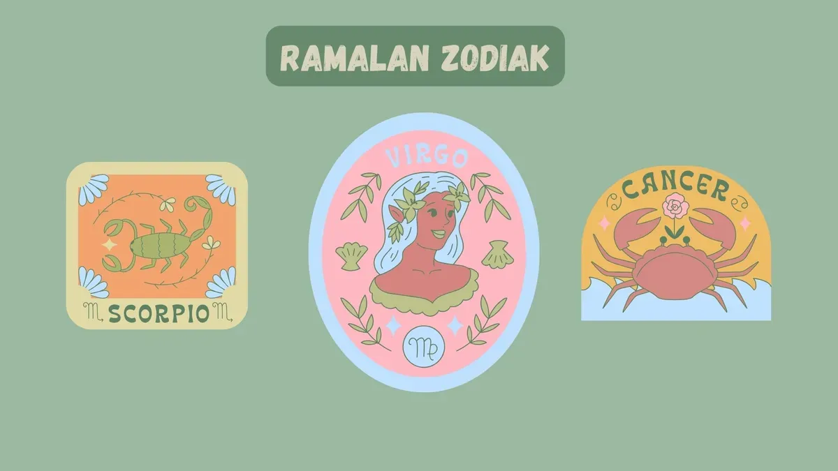 Zodiak Scorpio, Virgo, dan Cancer besok 1 Maret 2025 peruntungan soal kesehatan, asmara, karier dan kesehatan. (Canva)