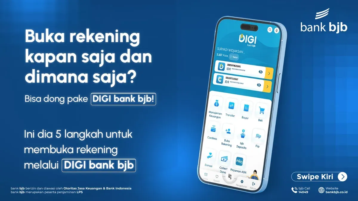 Cara mudah buka rekening bank bjb lewat ponsel. (Sumber: Dok. bank bjb)