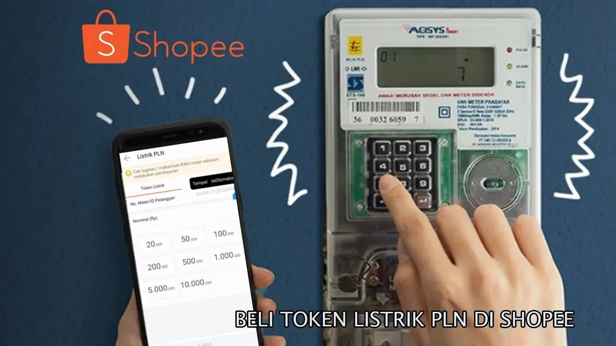 cara beli token listrik di shopee. (Sumber: YouTube | Foto: Sandy Prayoga)