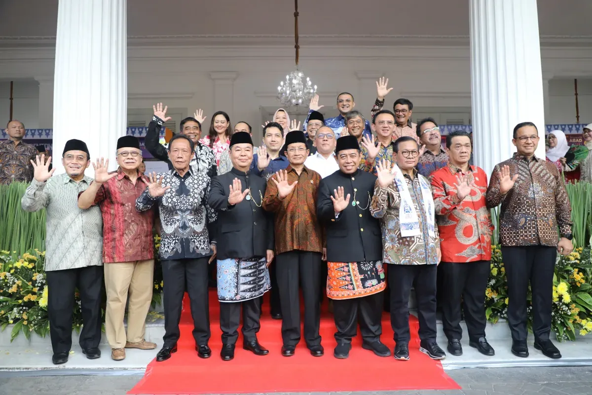 Aspirasi untuk masa depan Jakarta di atas vinil putih dalam gelaran bertajuk ‘Bentang Harapan JakASA’, di Balai Kota, Pemprov Jakarta. (Sumber: Diskominfo Jakarta)