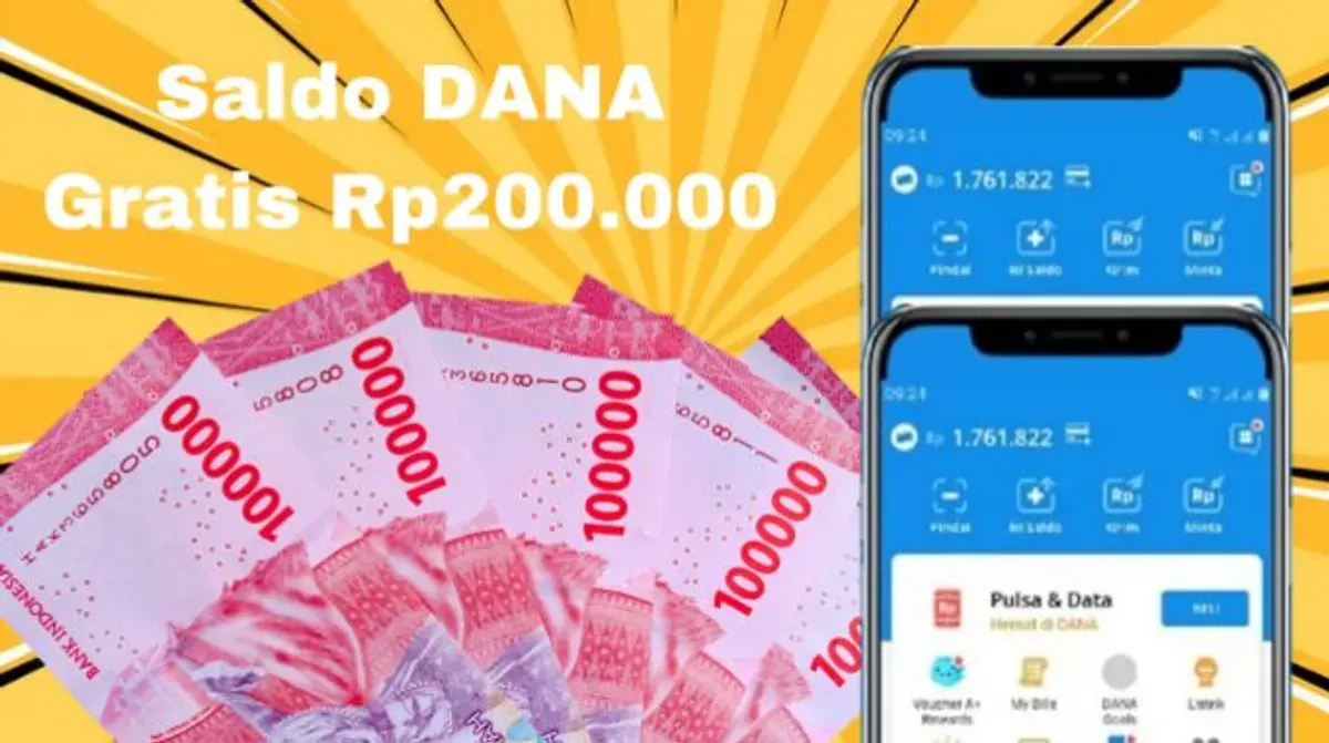 Saldo DANA gratis Rp200.000 bisa Anda dapatkan sepuasnya dari aplikasi penghasil uang masuk dompet elektronik. (Foto: Syania Nurul Lita Baikuni)